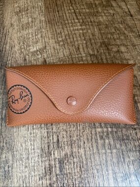 Ray-Ban Tan Brown Leather Sunglasses Case